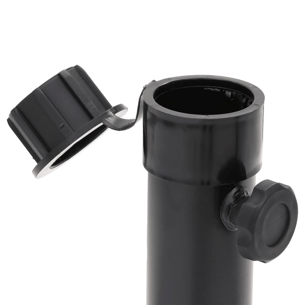 fényes fekete acél összecsukható napernyőtalp rúdhoz Ø38/48 mm