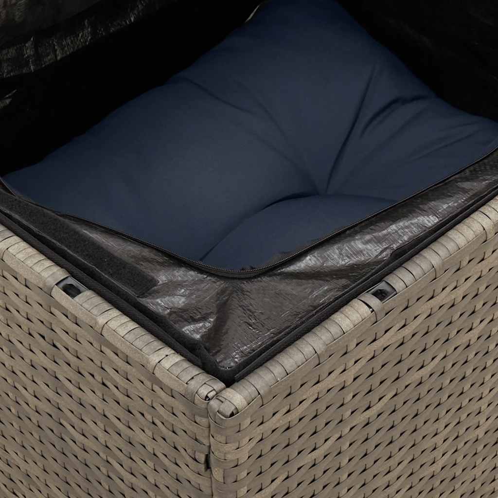 12 részes szürke polyrattan kerti ülőgarnitúra párnákkal