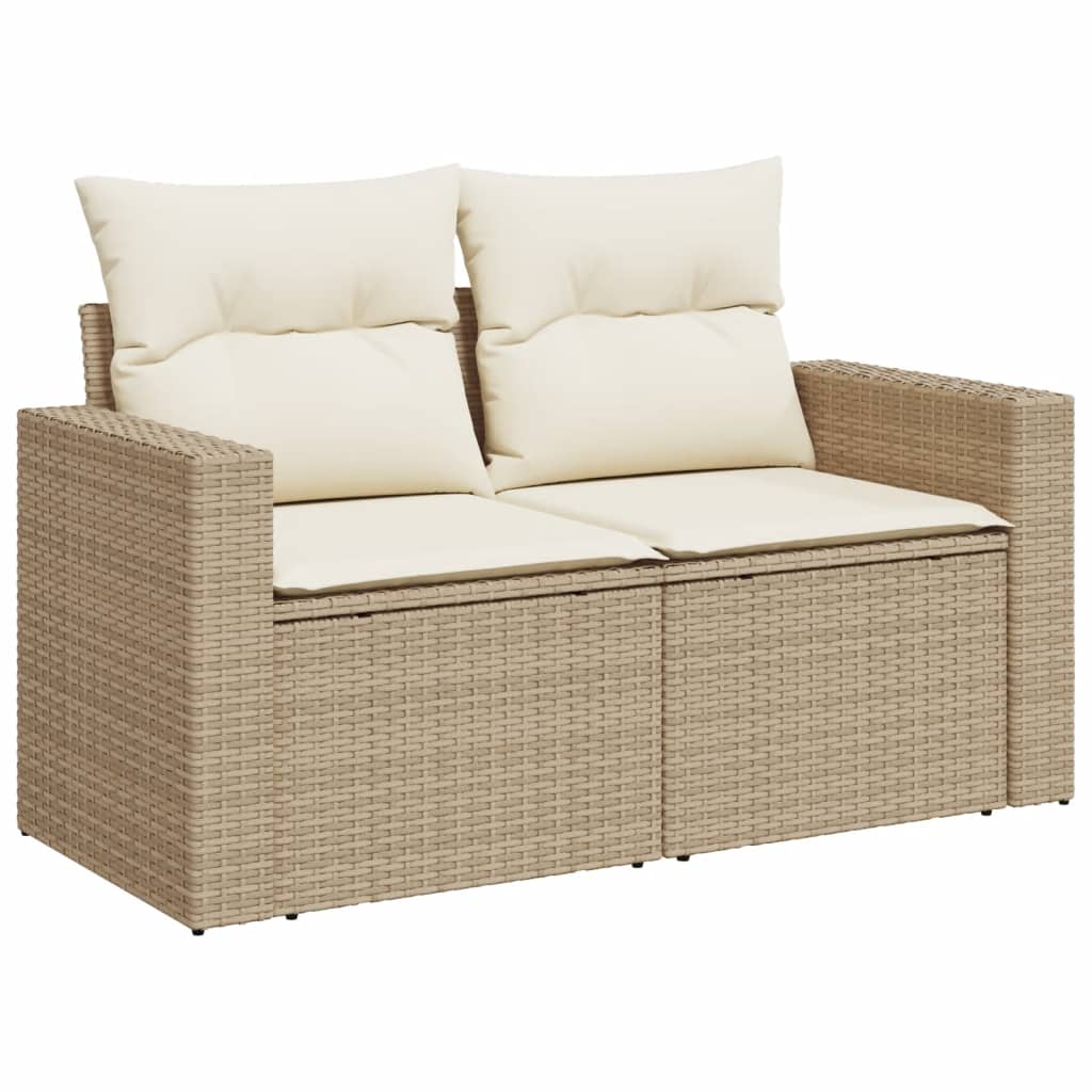 12 részes bézs polyrattan kerti ülőgarnitúra párnákkal