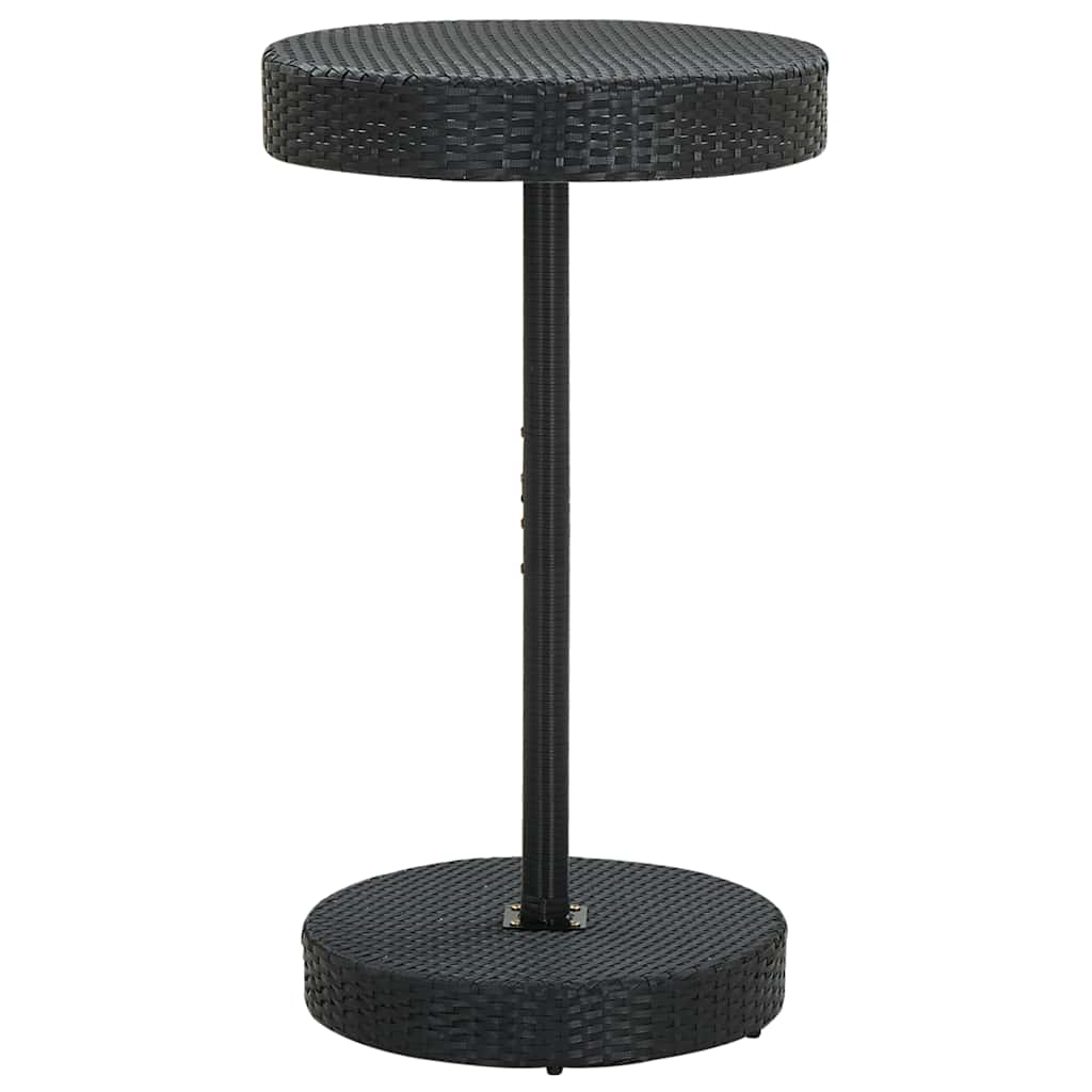 3 részes fekete polyrattan kerti bárszett párnával