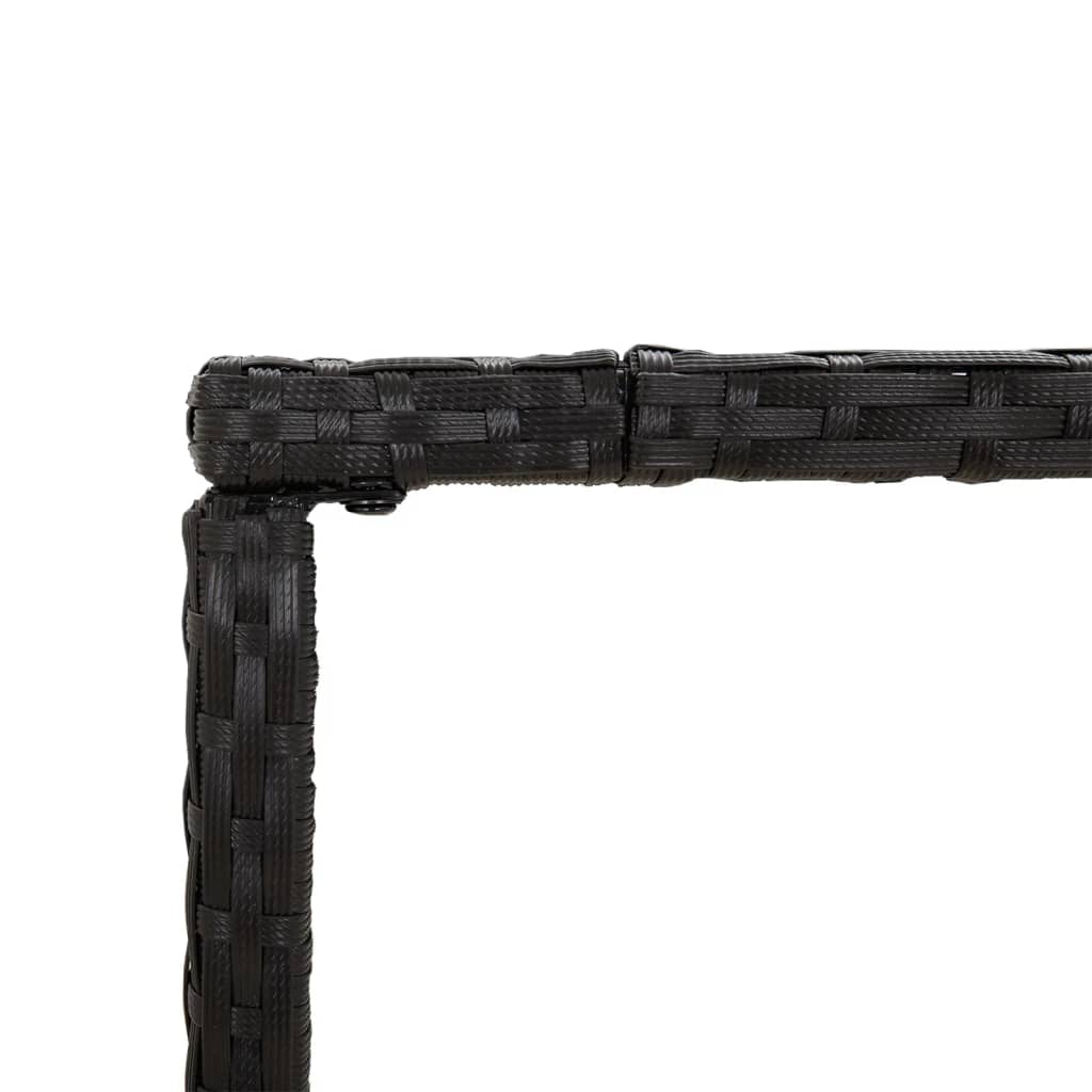 7 részes fekete polyrattan kerti bárszett párnákkal