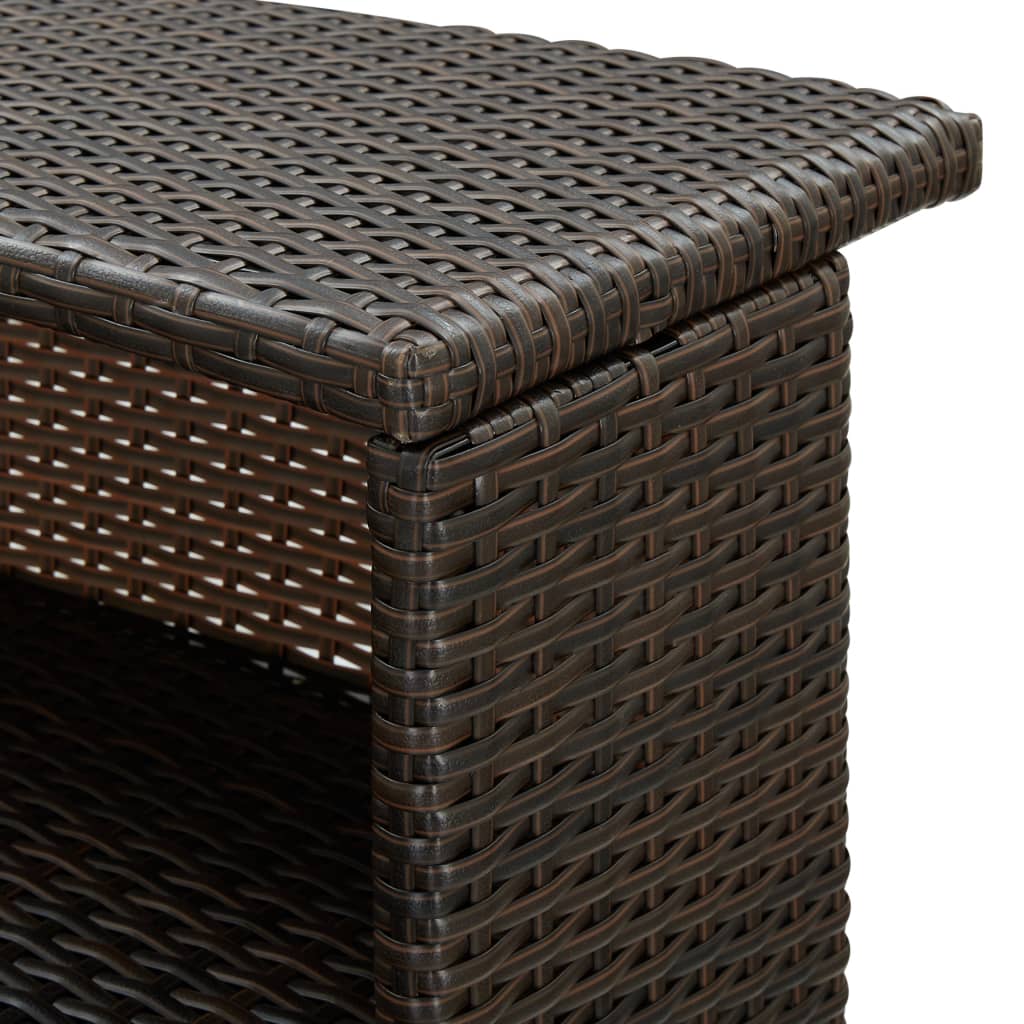 5 részes barna polyrattan kerti bárszett párnákkal