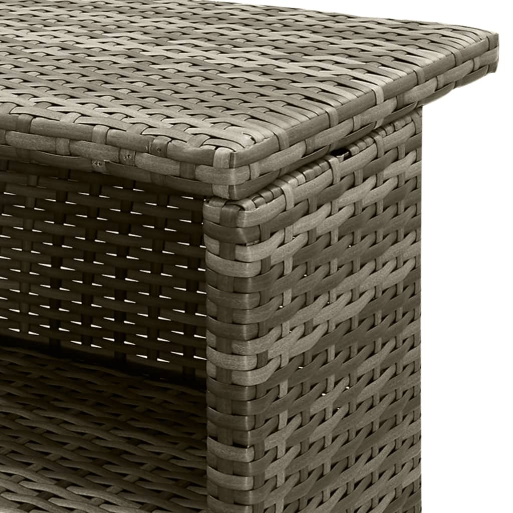 5 részes szürke polyrattan kerti bárszett párnákkal