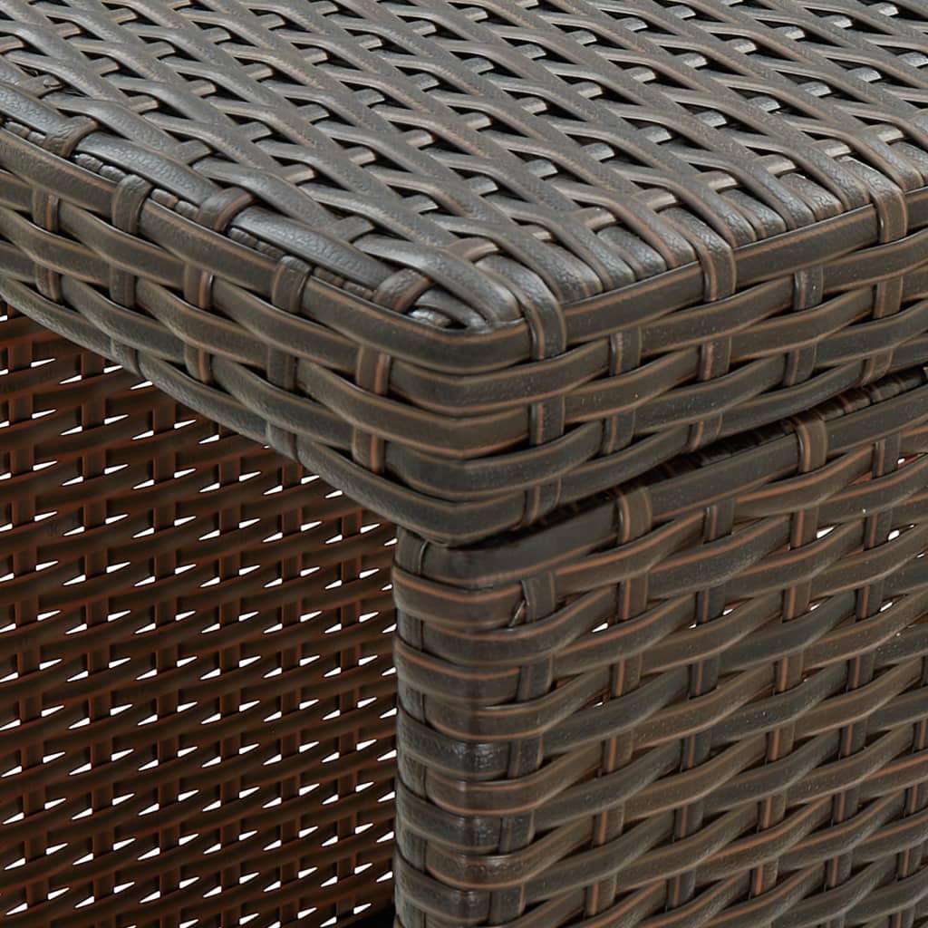 3 részes barna polyrattan kerti bárszett párnákkal