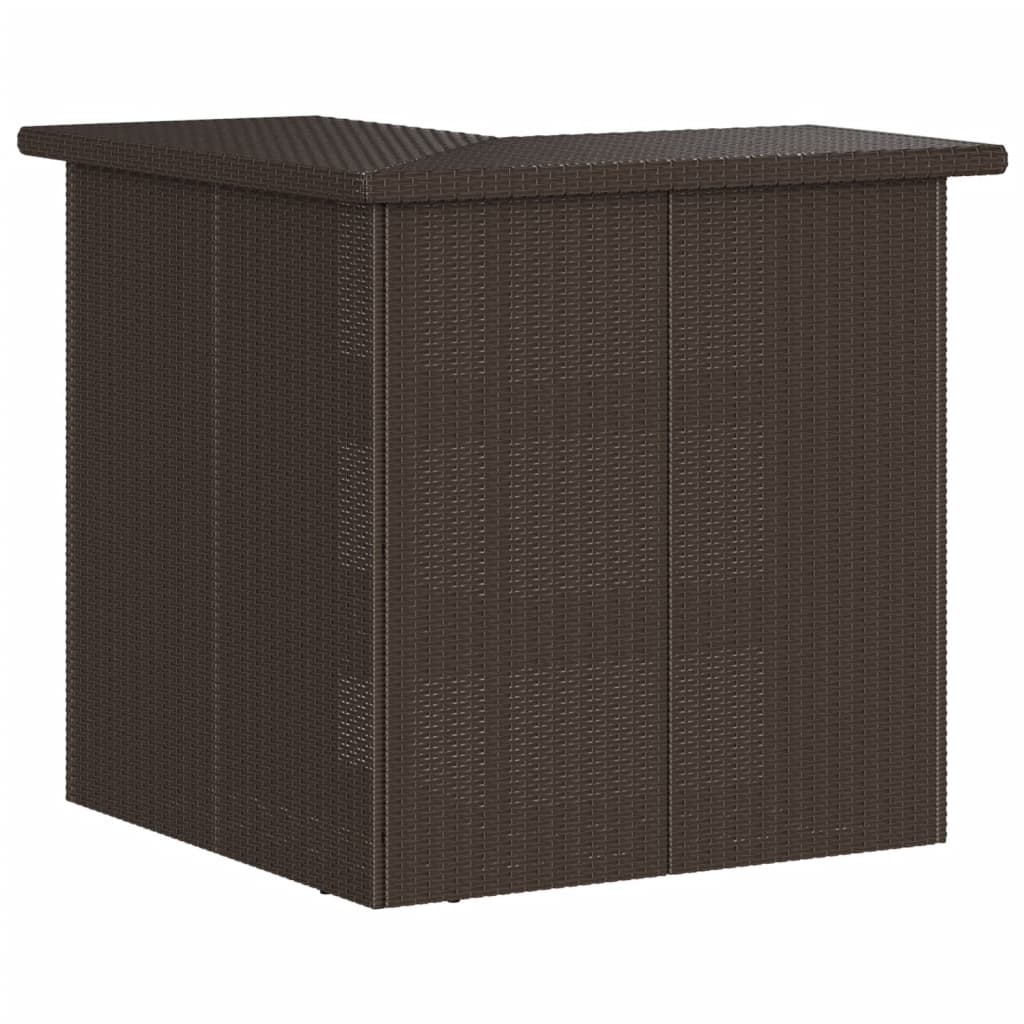5 részes barna polyrattan kerti bárszett párnákkal
