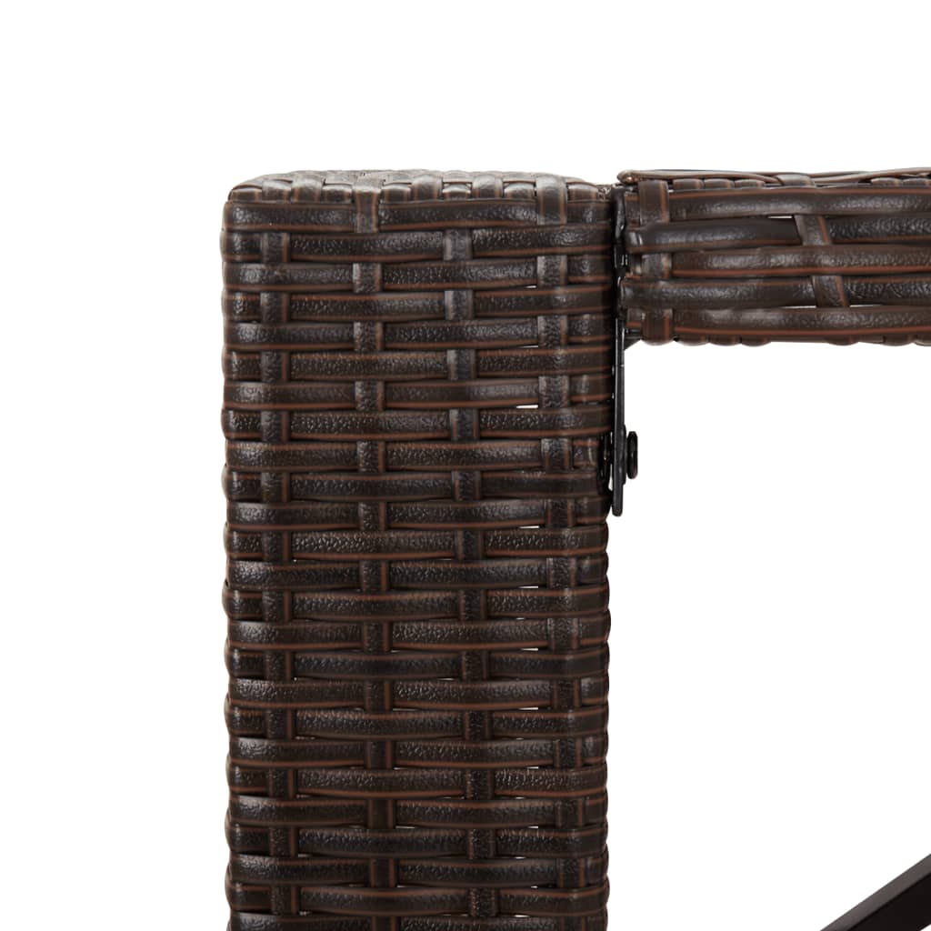 7 részes barna polyrattan kerti bárszett párnákkal