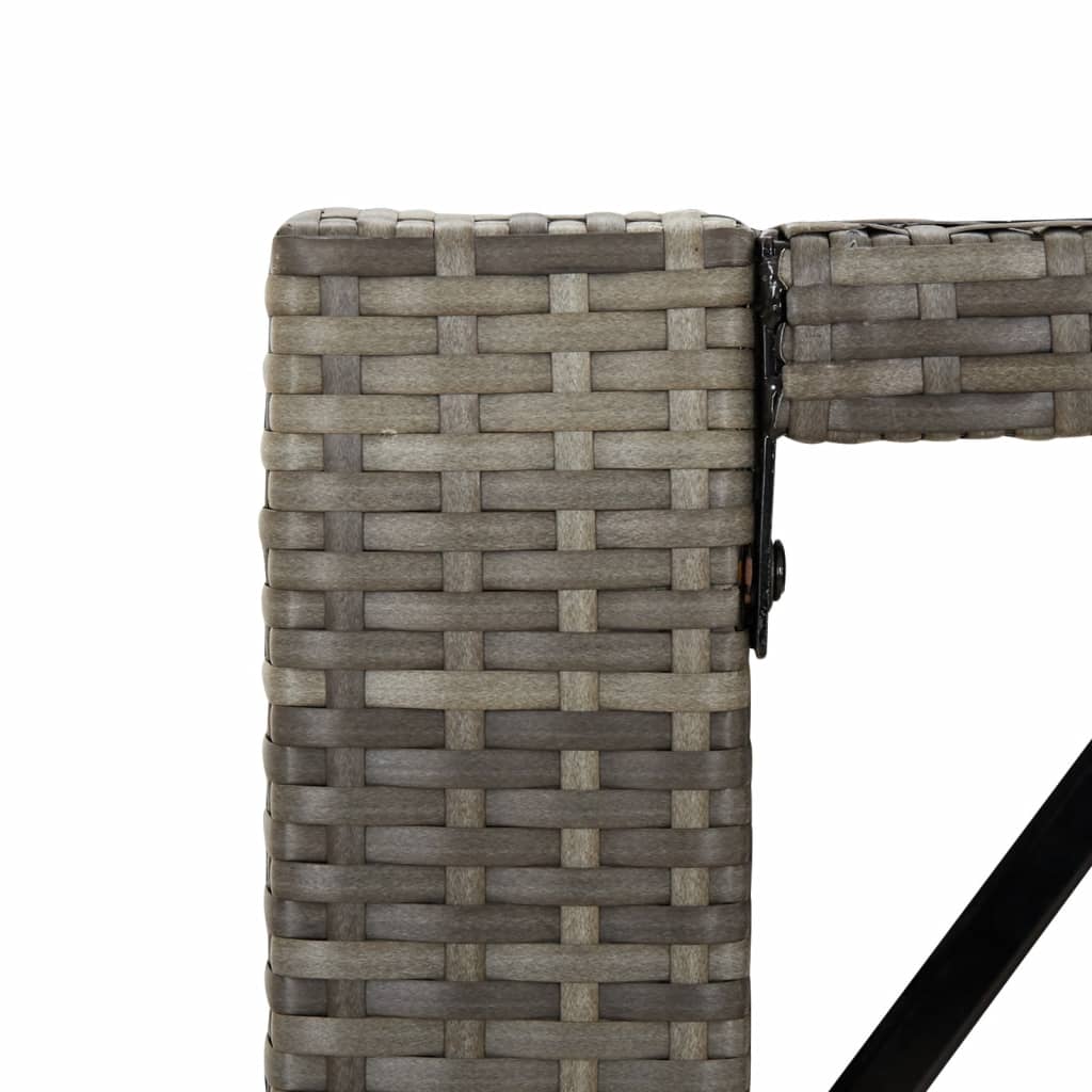 9 részes szürke polyrattan kerti bárszett párnával
