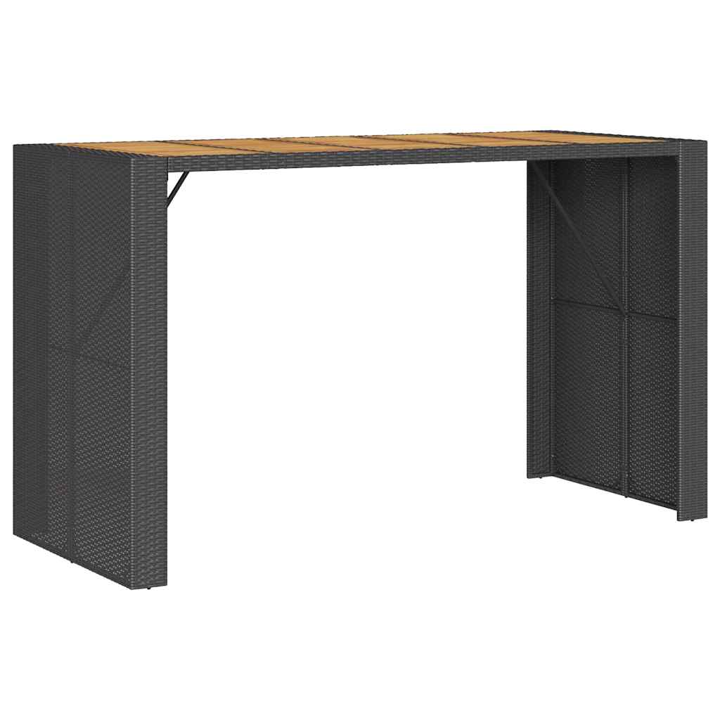 9 részes fekete polyrattan kerti bárszett párnával