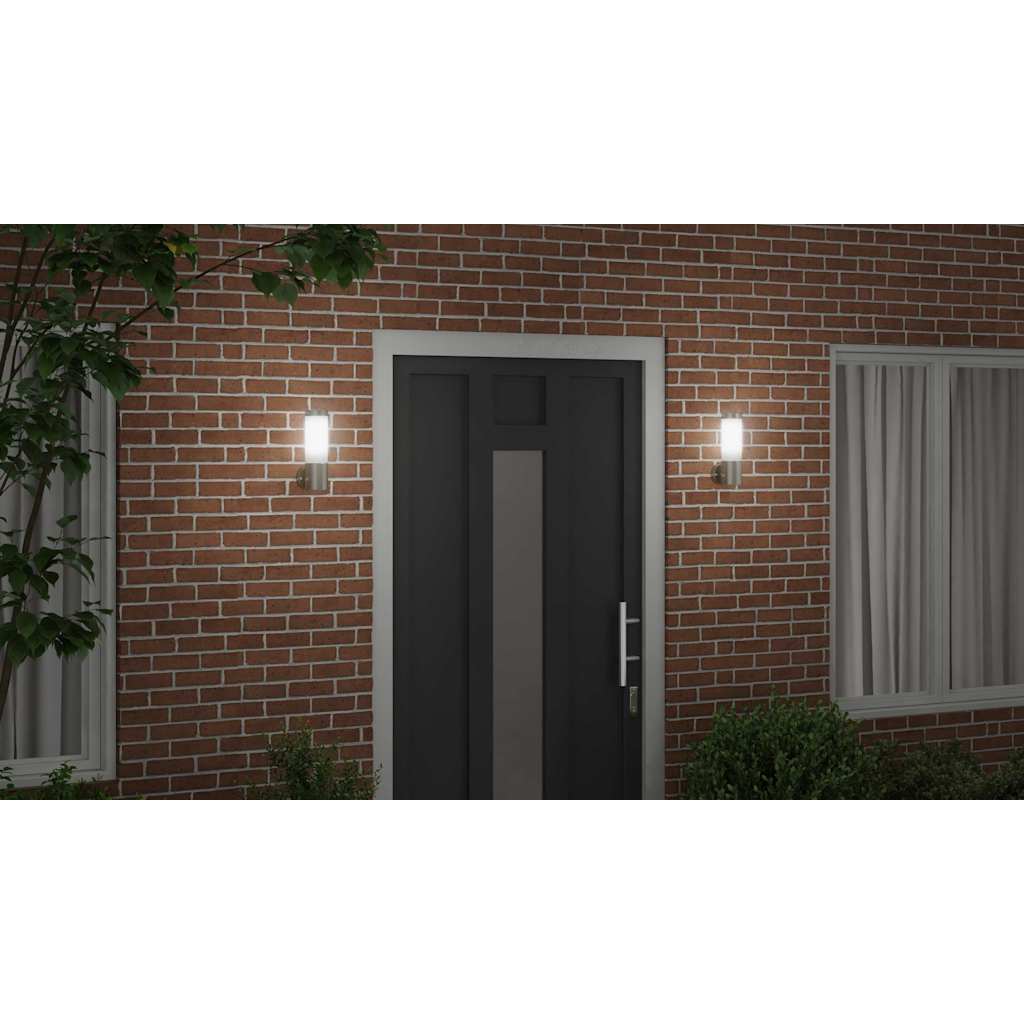 Kültéri Fali Lámpa 2 pcs Ezüst 12 x 8,5 x 27 cm
