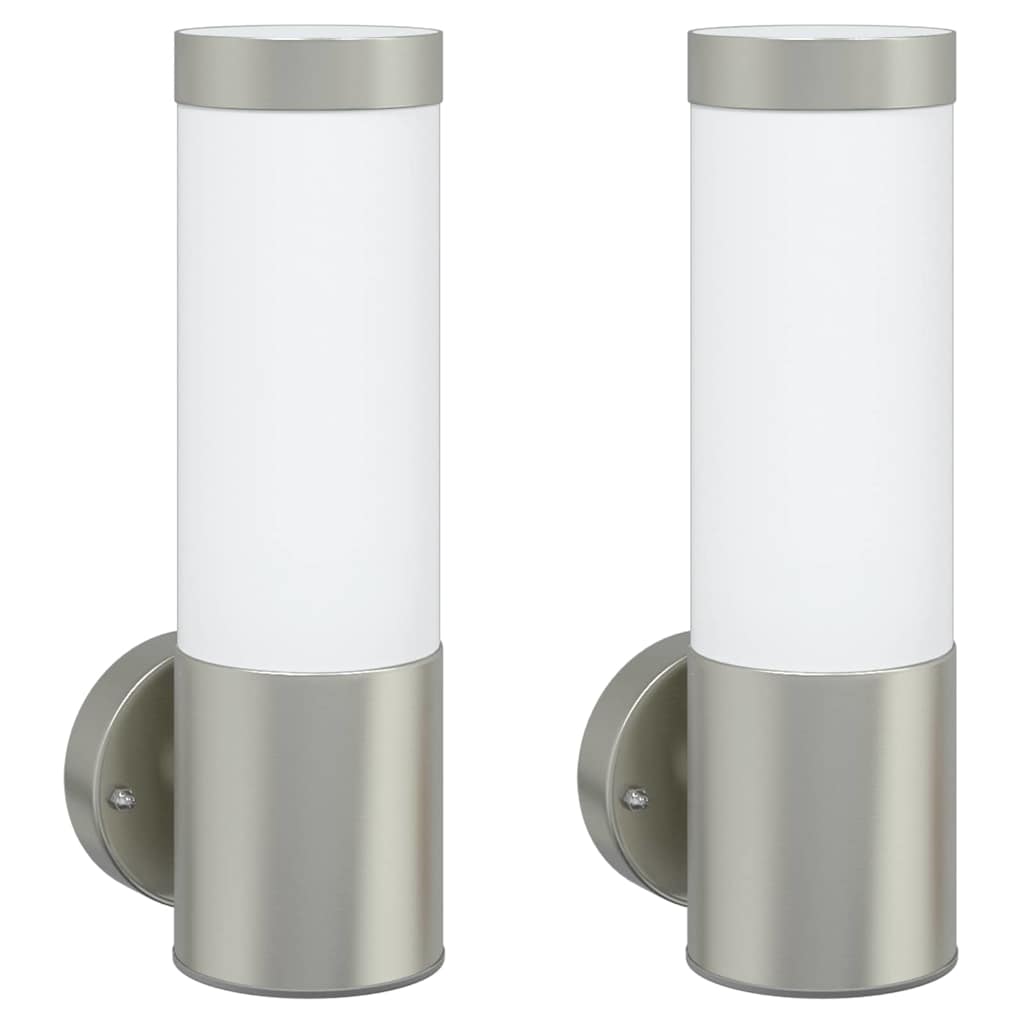 Kültéri Fali Lámpa 2 pcs Ezüst 12 x 8,5 x 27 cm