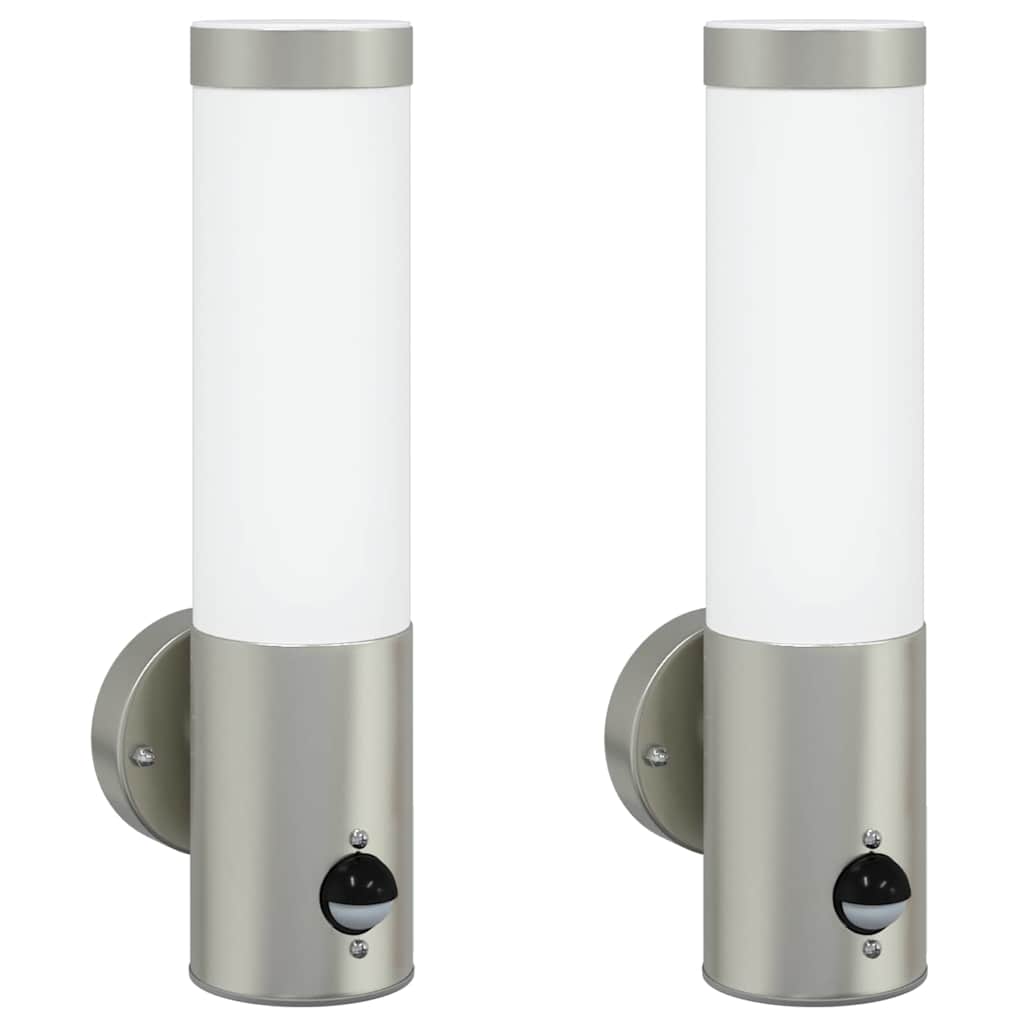 Kültéri Fali Lámpa 2 pcs Ezüst 12 x 8,5 x 29 cm
