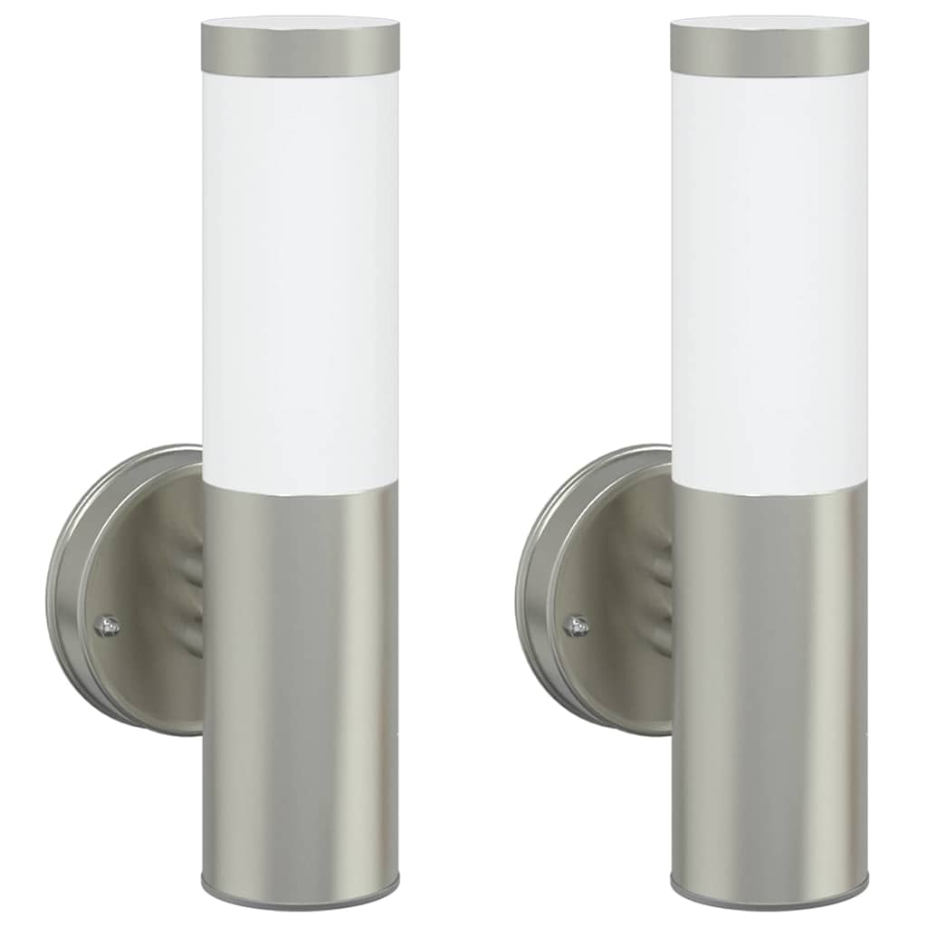 Kültéri Fali Lámpa 2 pcs Ezüst 15 x 7,5 x 33 cm