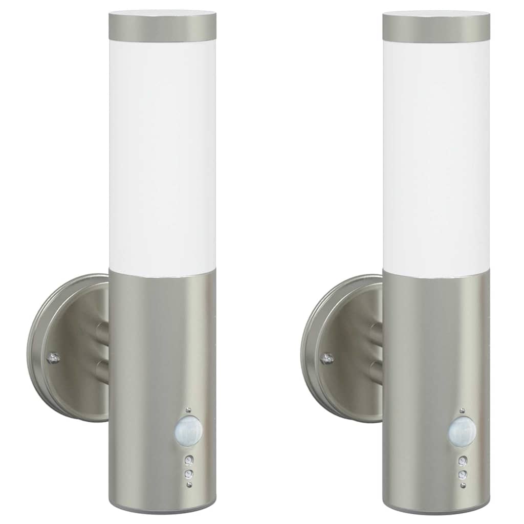 Kültéri Fali Lámpa 2 pcs Ezüst 15 x 7,5 x 33 cm