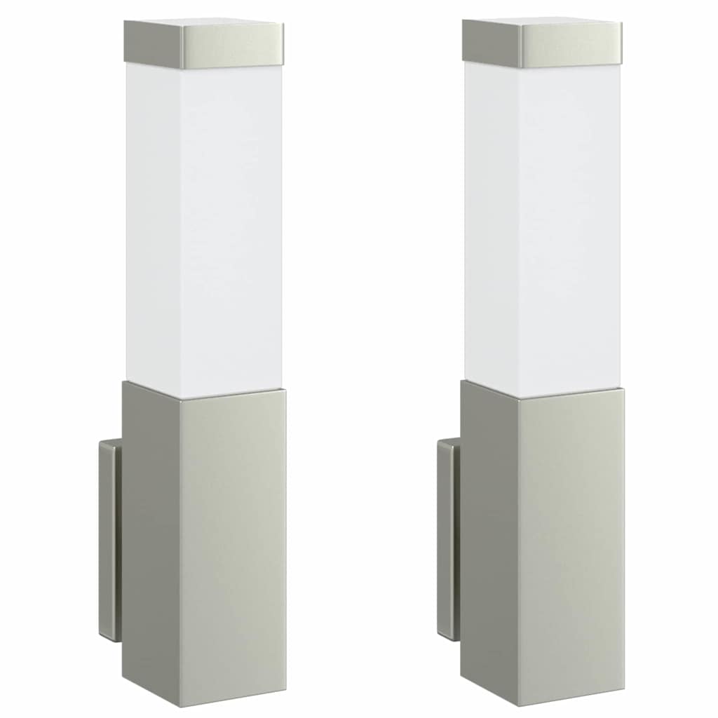 Kültéri Fali Lámpa 2 pcs Ezüst 10.5 x 6 x 33 cm