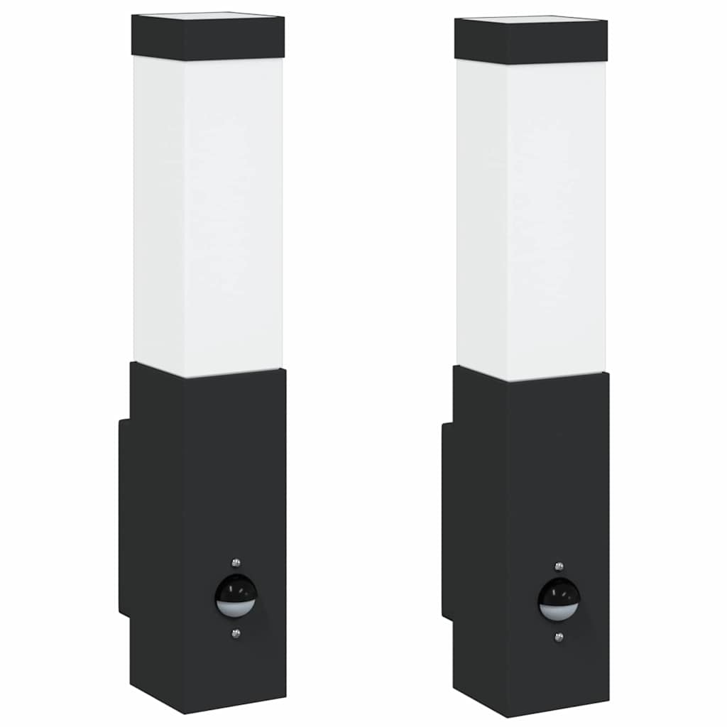Kültéri Fali Lámpa 2 pcs Fekete 10.5 x 6 x 33 cm