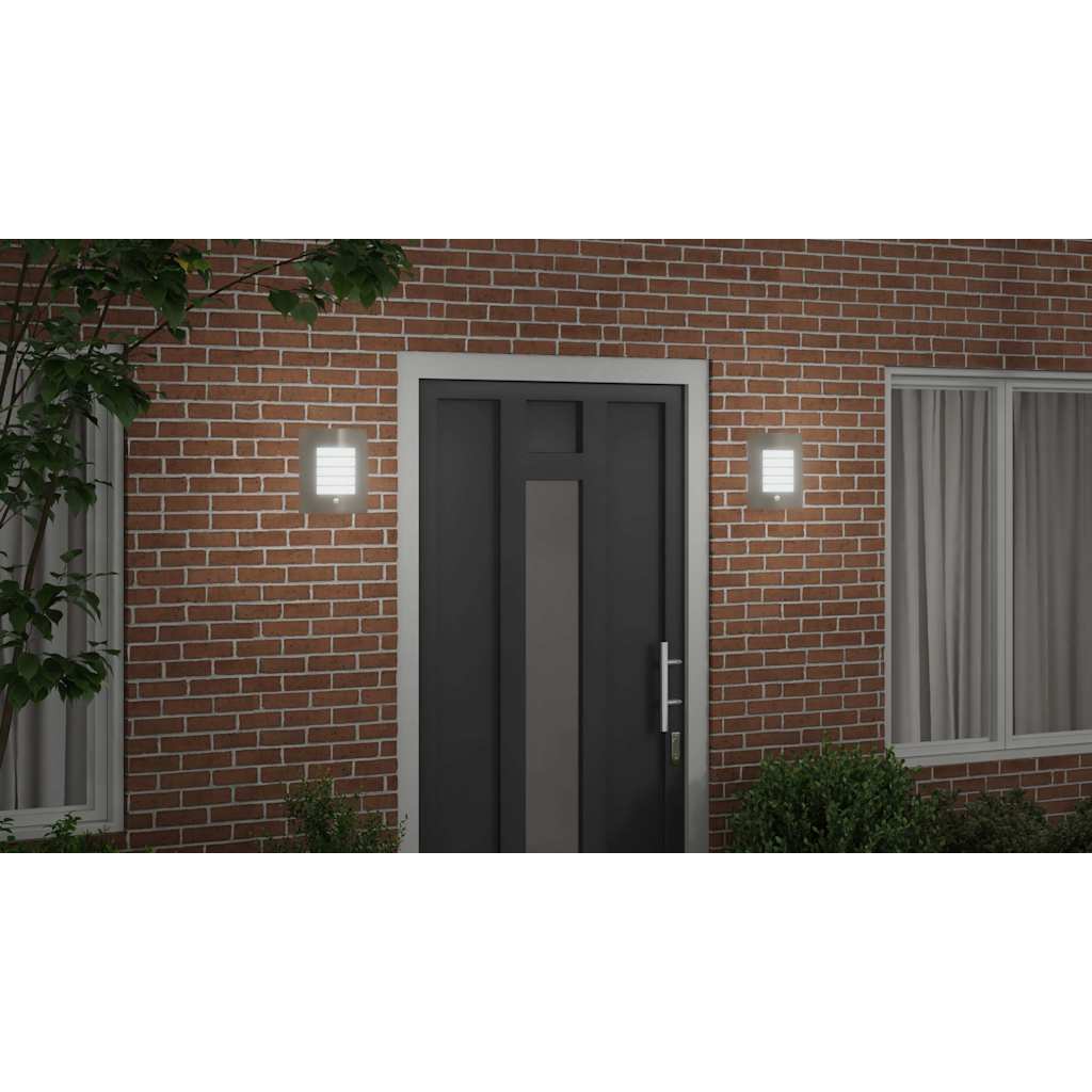 Kültéri Fali Lámpa 2 pcs Ezüst 23.5 x 9 x 26 cm