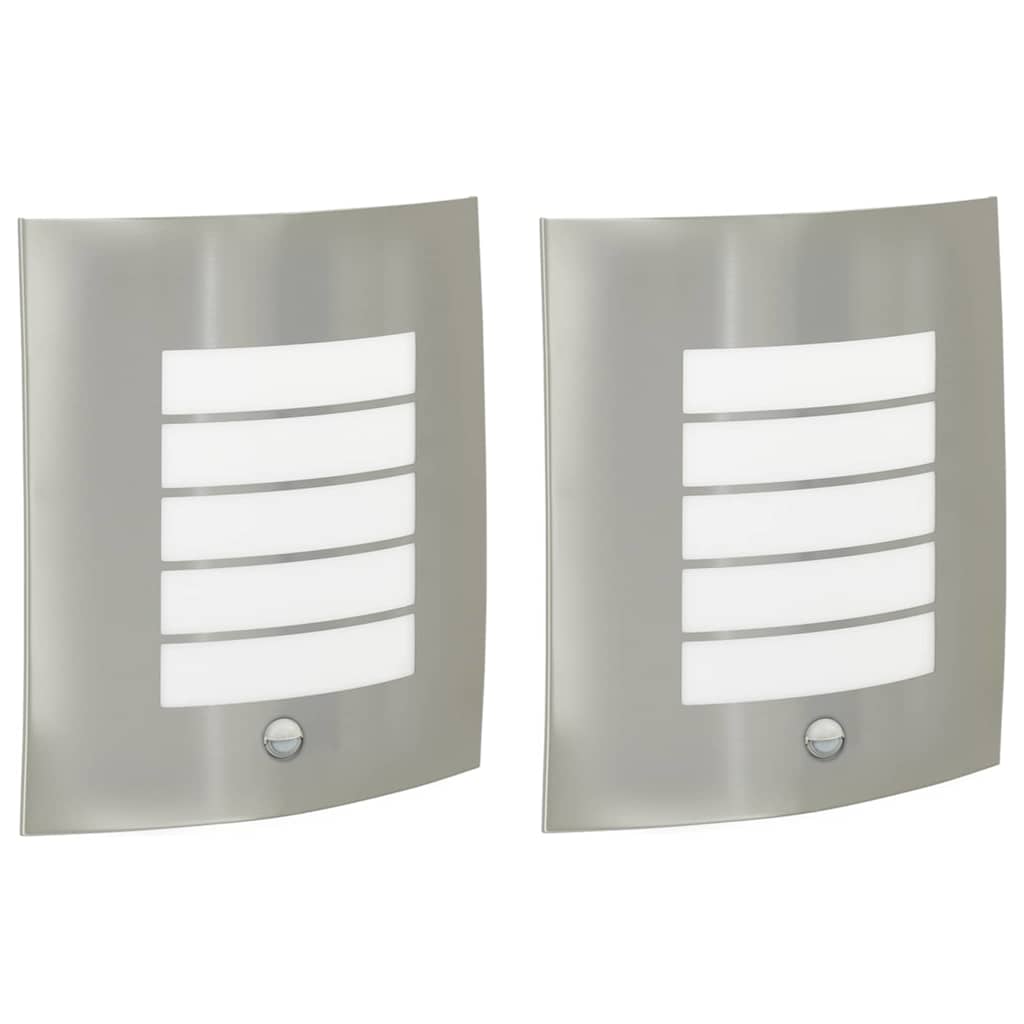 Kültéri Fali Lámpa 2 pcs Ezüst 23.5 x 9 x 26 cm
