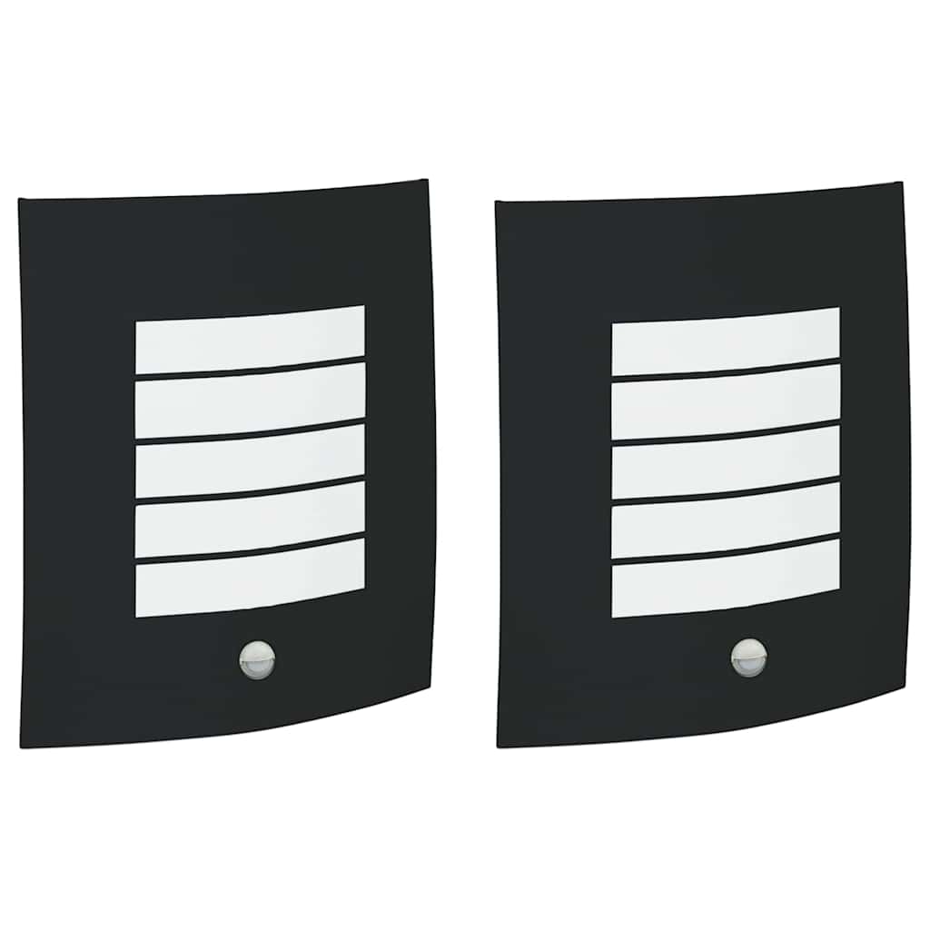 Kültéri Fali Lámpa 2 pcs Fekete 23.5 x 9 x 26 cm