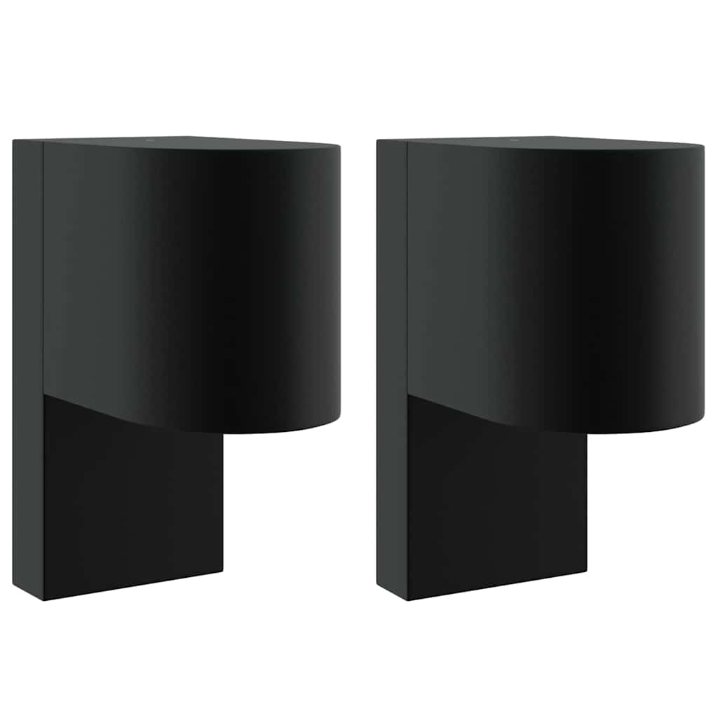 Kültéri Fali Lámpa 2 pcs Fekete 12 x 7 x 15 cm