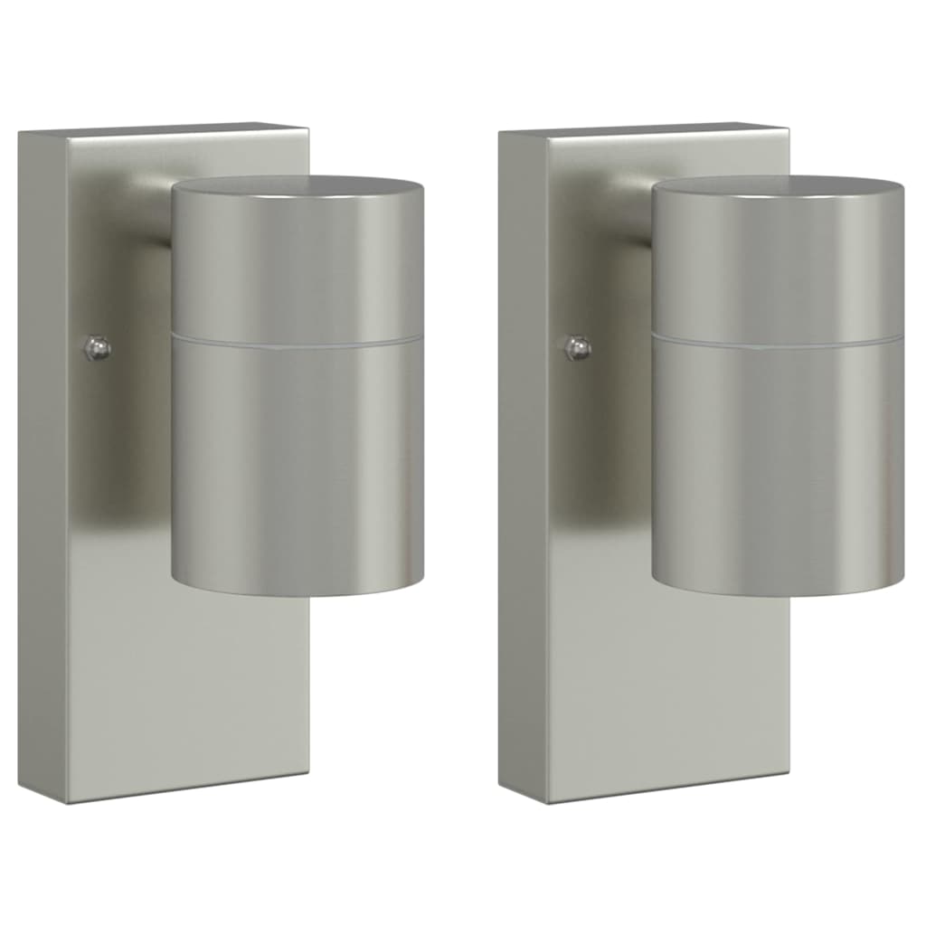 Kültéri Fali Lámpa 2 pcs Ezüst 6,5 x 10,5 x 16 cm
