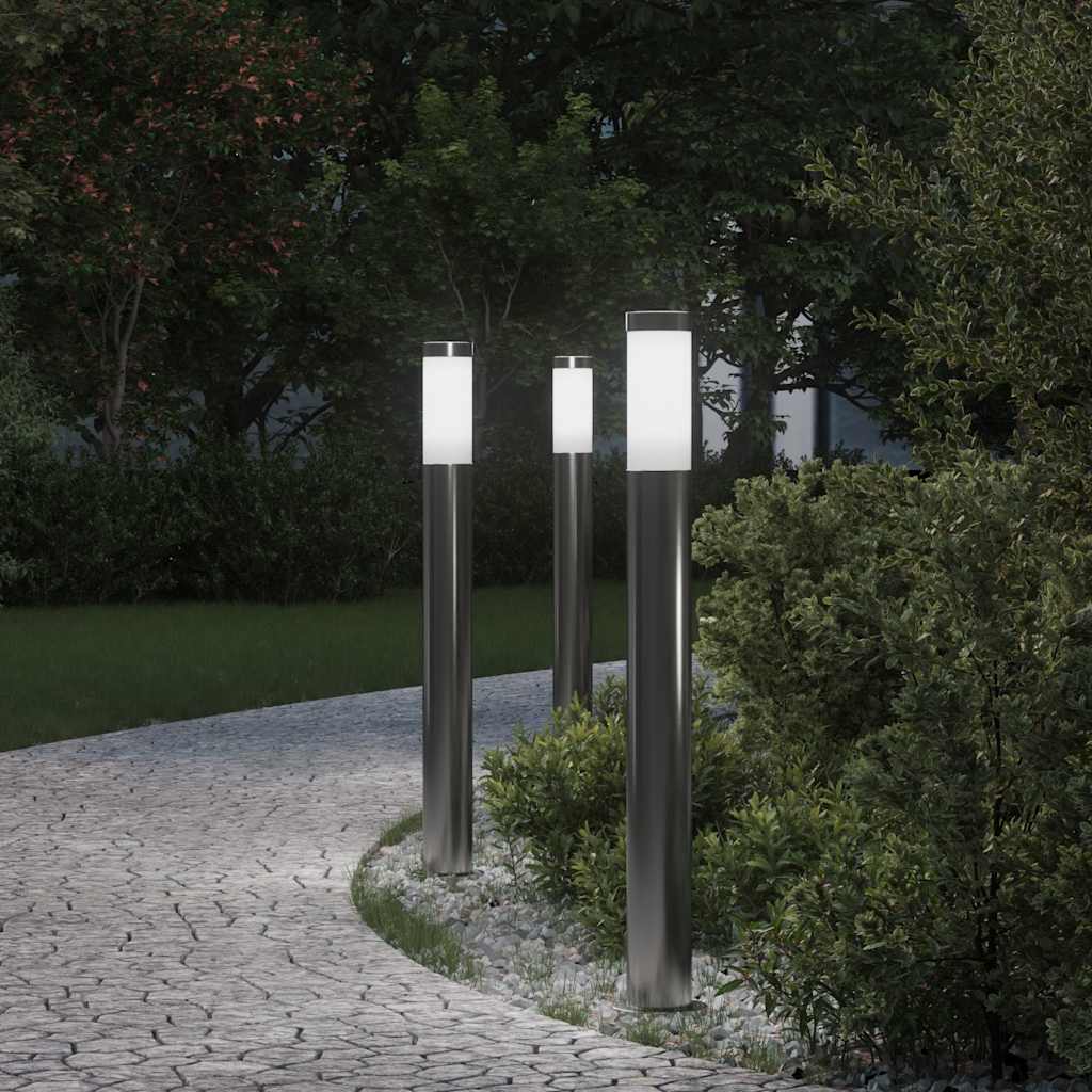 3 db kültéri lámpa 80 cm rozsdamentes acél IP44