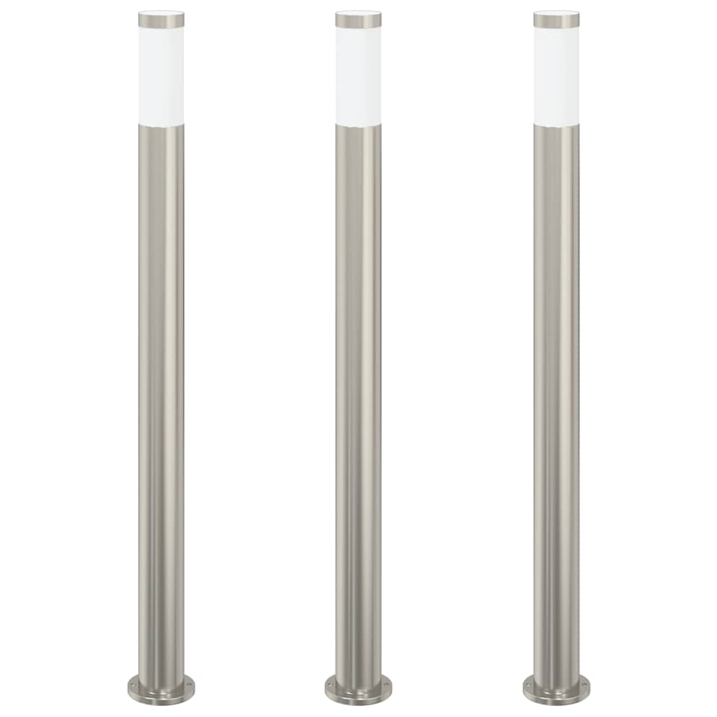 3 db oszloplámpa 110 cm rozsdamentes acél IP44