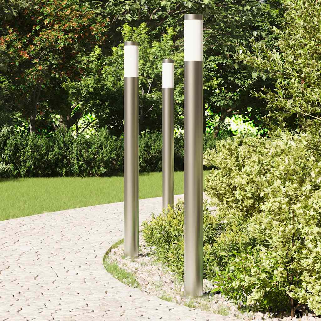 3 db oszloplámpa 110 cm rozsdamentes acél IP44