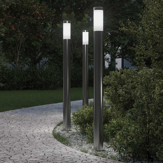 3 db oszloplámpa 110 cm rozsdamentes acél IP44