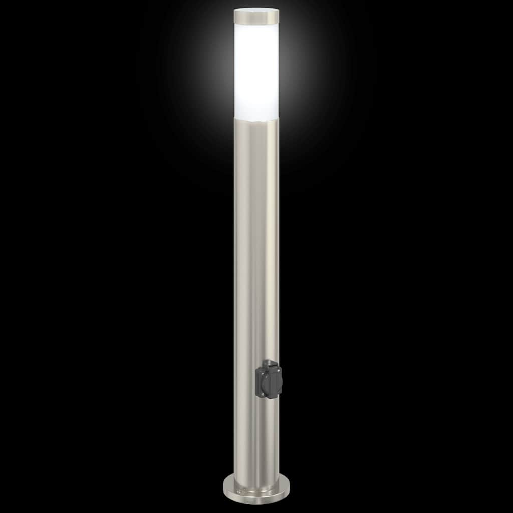 80 cm rozsdamentes acél oszloplámpa konnektorral IP44