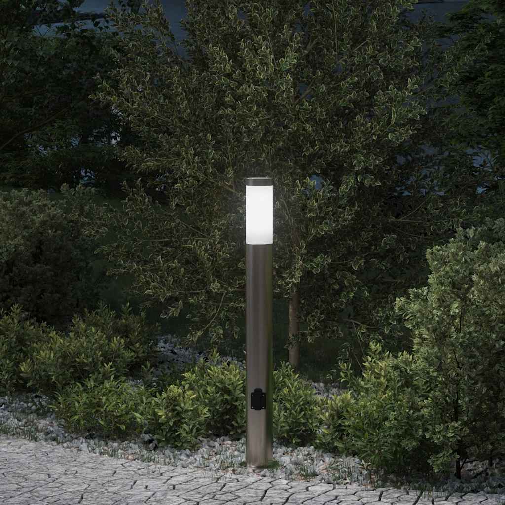 80 cm rozsdamentes acél oszloplámpa konnektorral IP44