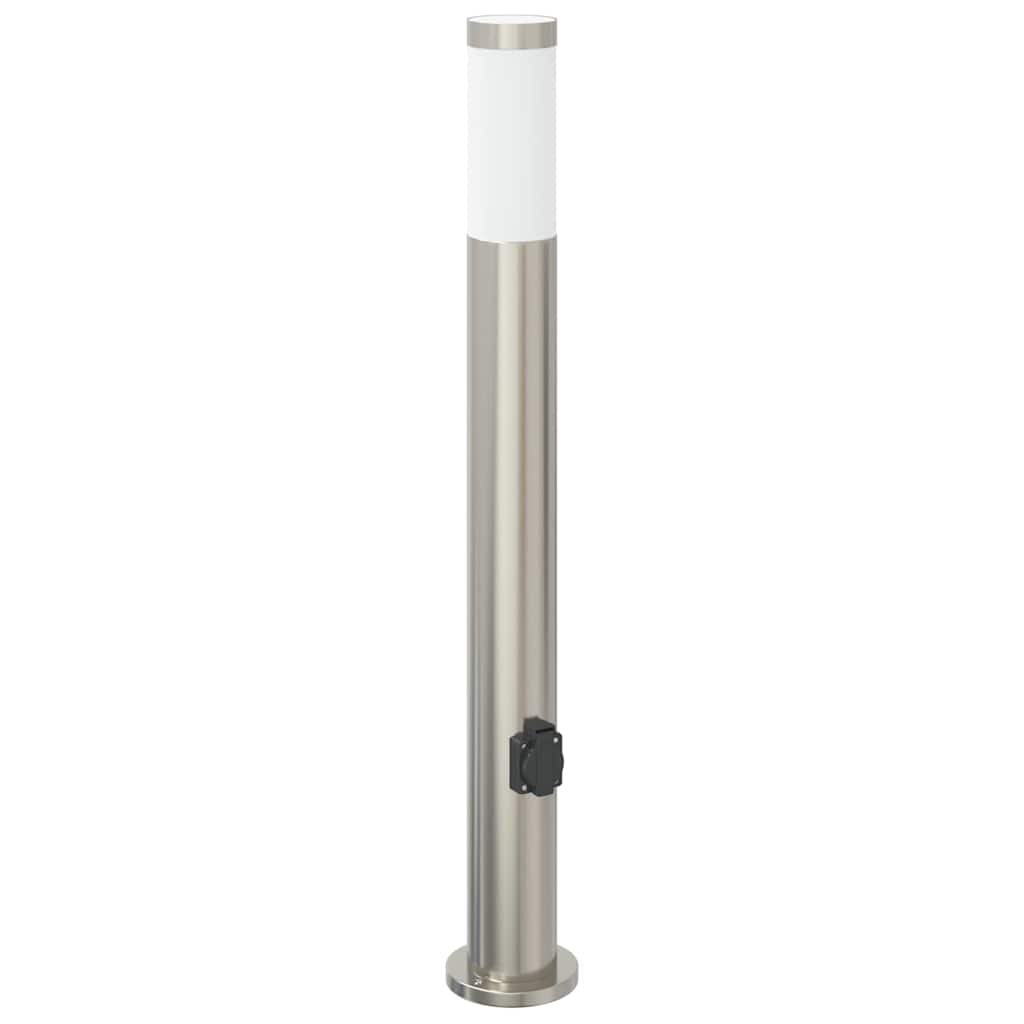 3 db 80 cm rozsdamentes acél oszloplámpa konnektorral IP44