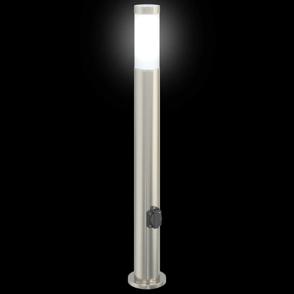3 db 80 cm rozsdamentes acél oszloplámpa konnektorral IP44