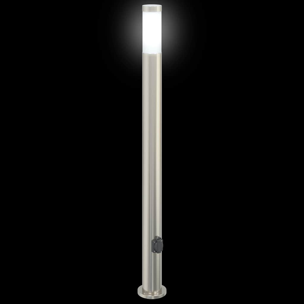 3 db rozsdamentes acélból készült konnektoros oszloplámpa 110 cm IP44