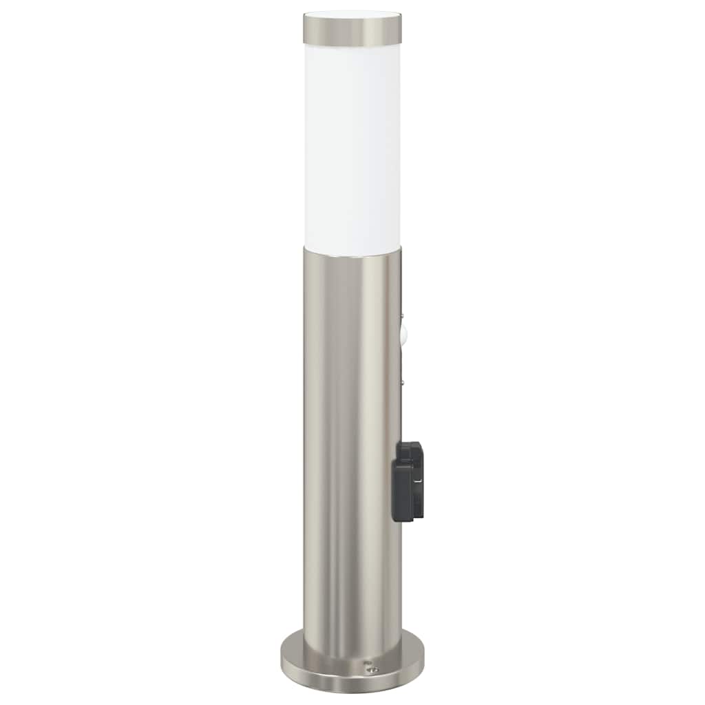 érzékelős konnektoros oszloplámpa 50 cm rozsdamentes acél IP44