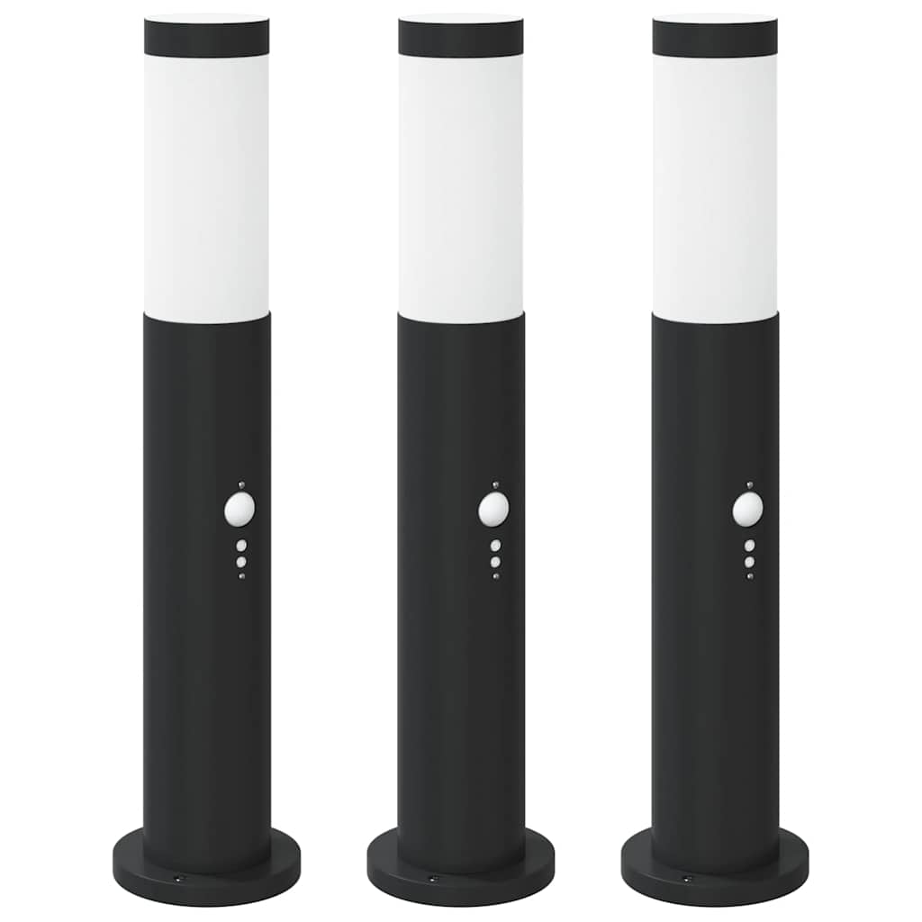 3 db szenzoros oszloplámpa 50 cm rozsdamentes acélból IP44