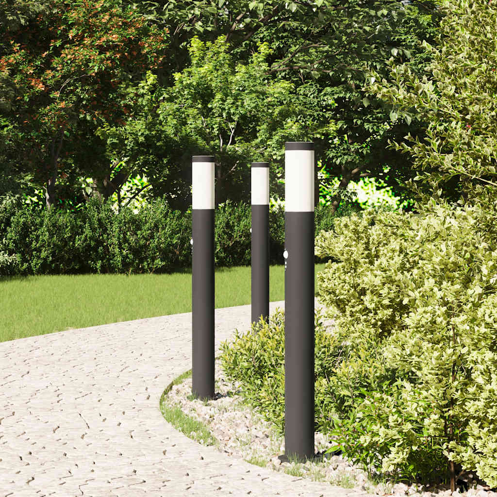 3 db szenzoros oszloplámpa 80 cm rozsdamentes acél IP44