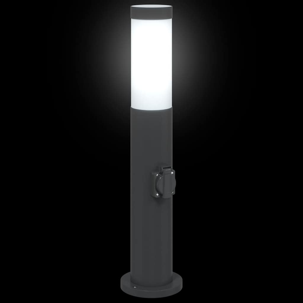 3 db rozsdamentes acélból készült konnektoros oszloplámpa 50 cm IP44
