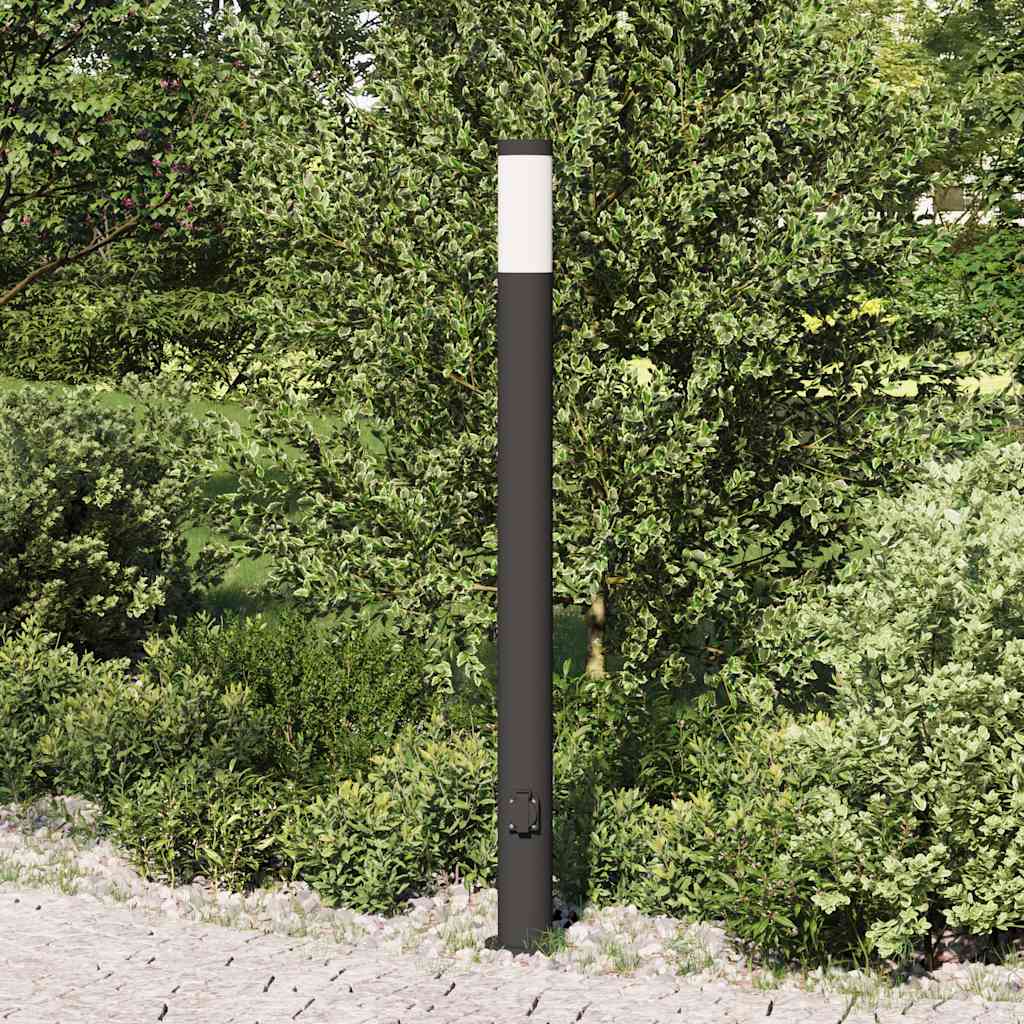 110 cm rozsdamentes acél oszloplámpa konnektorral IP44