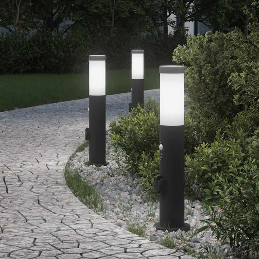 3 db kültéri lámpa érzékelővel és konnektorral 50 cm rozsdamentes acél IP44