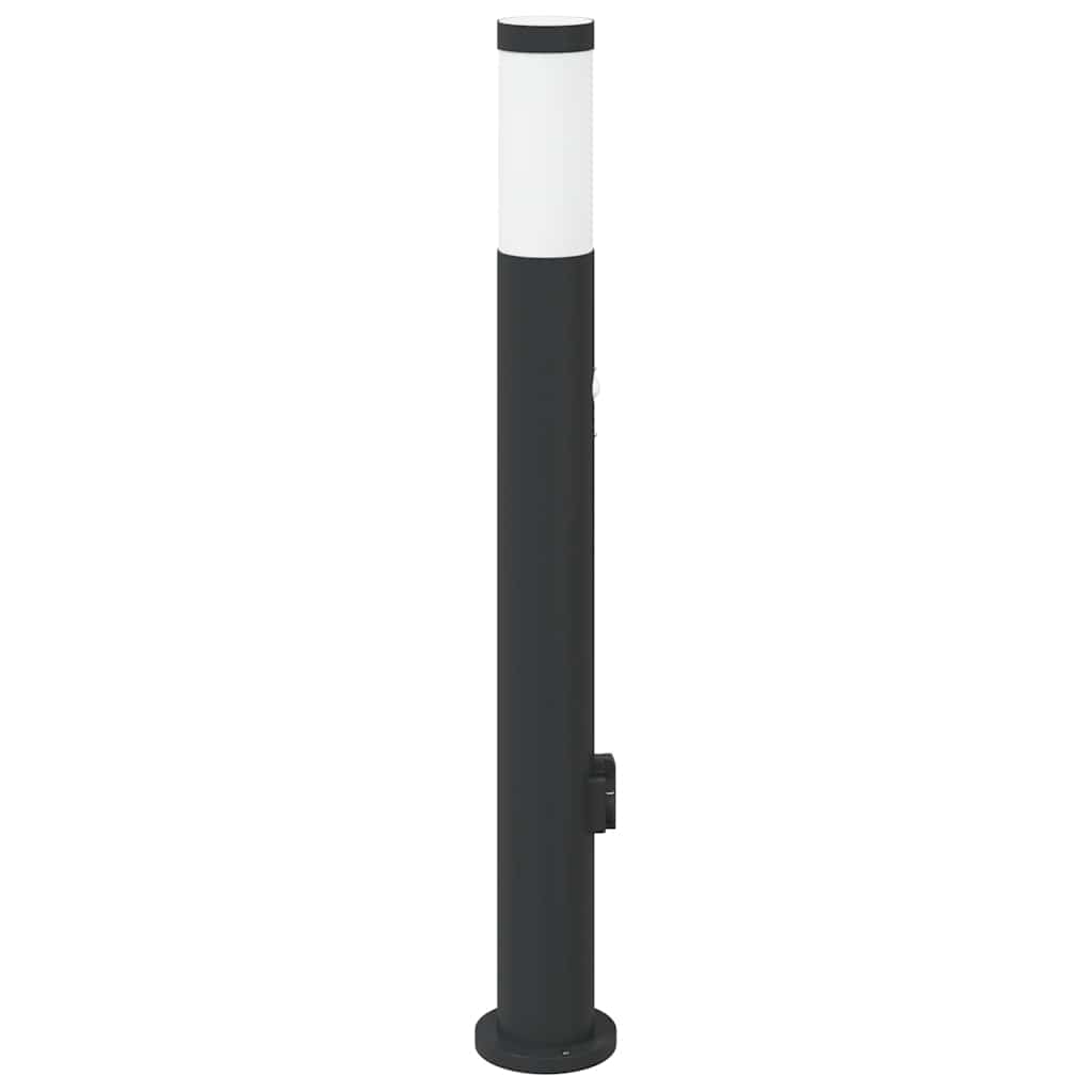 érzékelős konnektoros oszloplámpa 80 cm rozsdamentes acél IP44