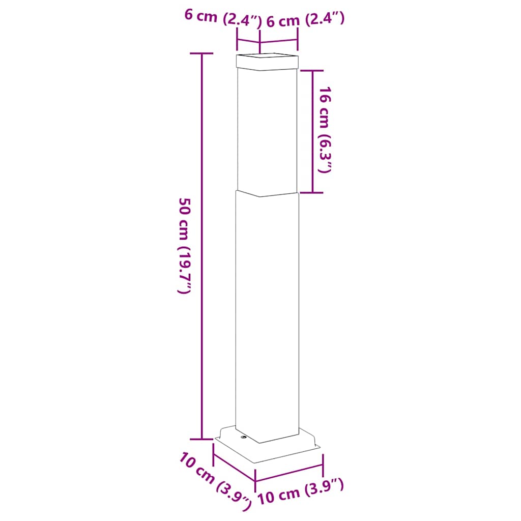 120 cm rozsdamentes acél oszloplámpa IP44