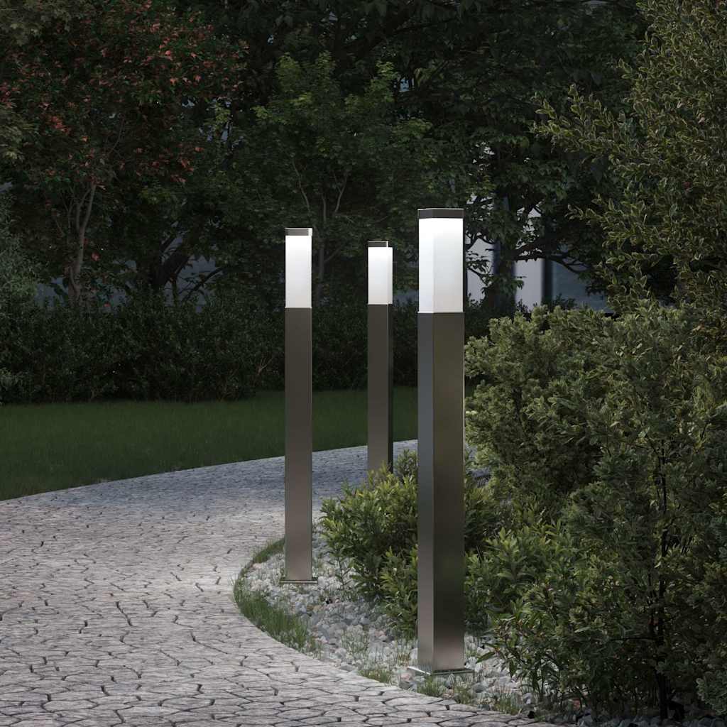 3 db kültéri lámpa 80 cm rozsdamentes acél IP44