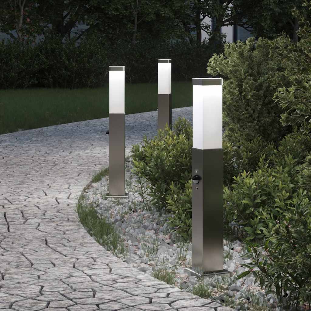 3 db szenzoros oszloplámpa 50 cm rozsdamentes acélból IP44