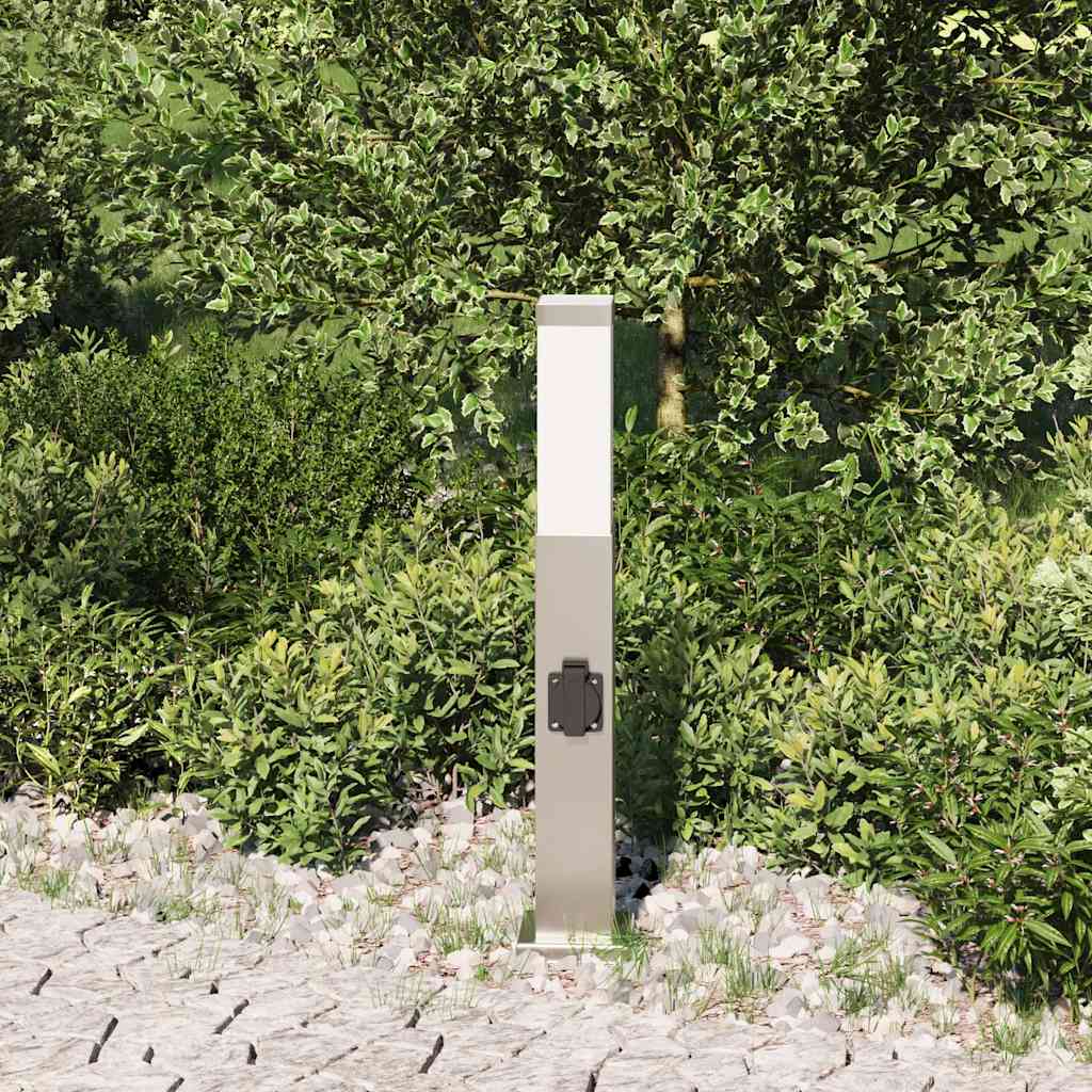 120 cm rozsdamentes acél oszloplámpa konnektorral IP44