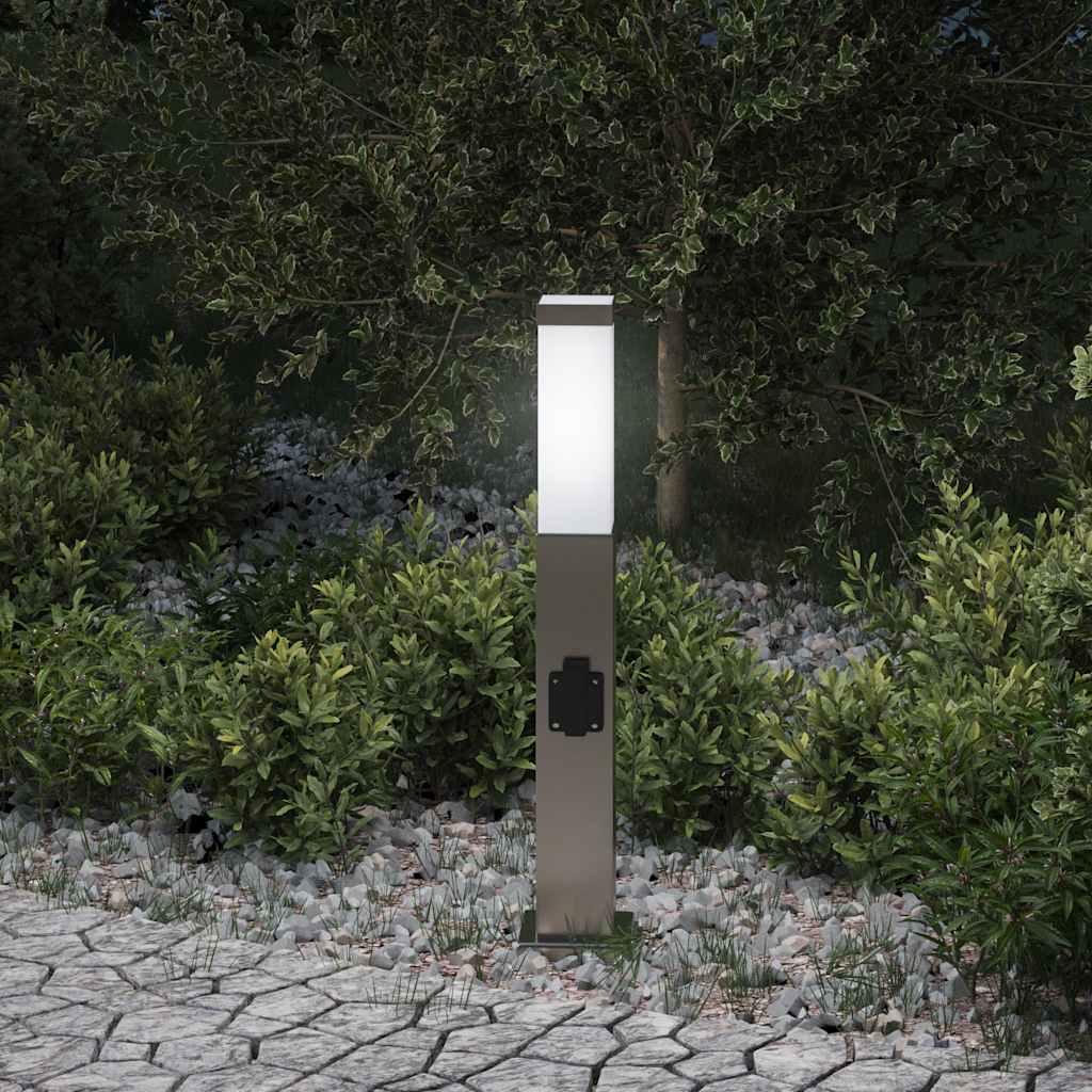 120 cm rozsdamentes acél oszloplámpa konnektorral IP44