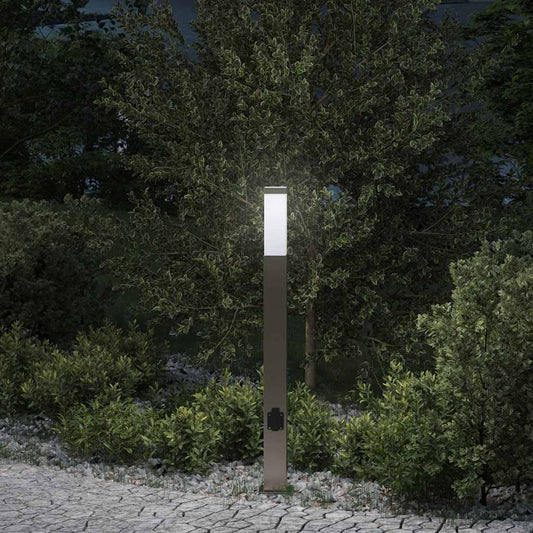 80 cm rozsdamentes acél oszloplámpa konnektorral IP44