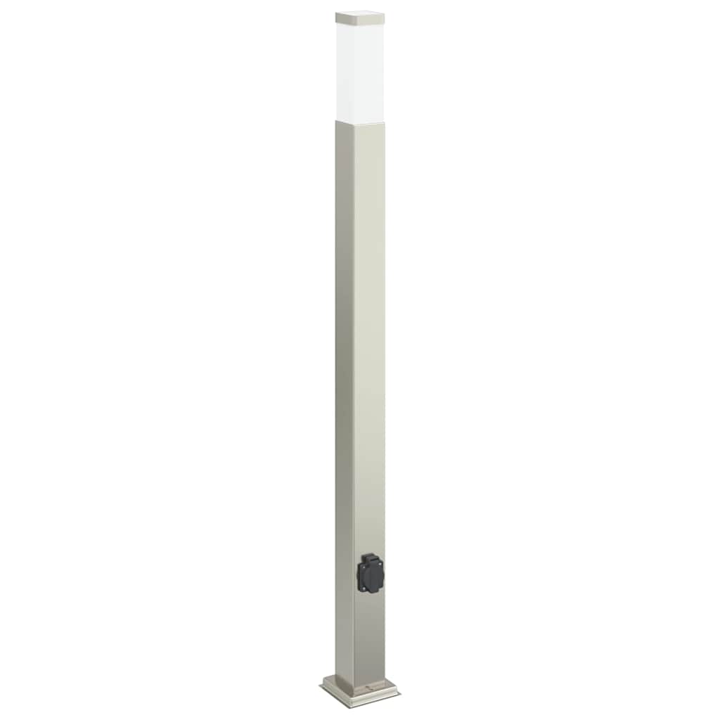 110 cm rozsdamentes acél oszloplámpa konnektorral IP44