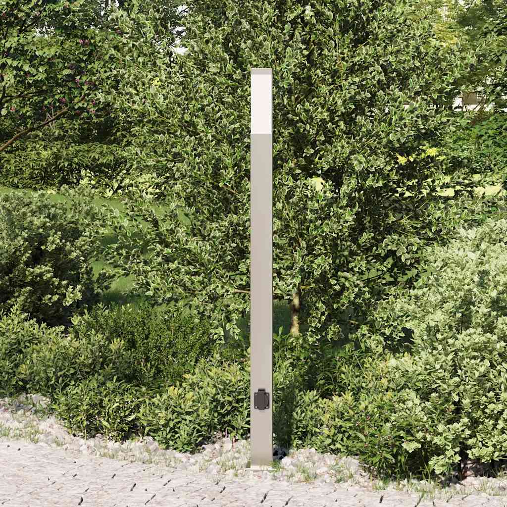 110 cm rozsdamentes acél oszloplámpa konnektorral IP44