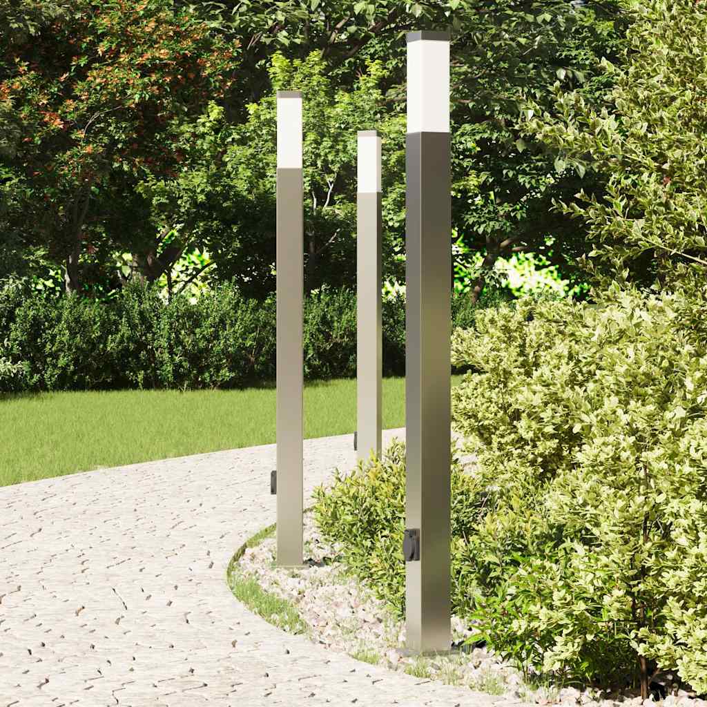 3 db kültéri lámpa konnektorral 110 cm rozsdamentes acél IP44