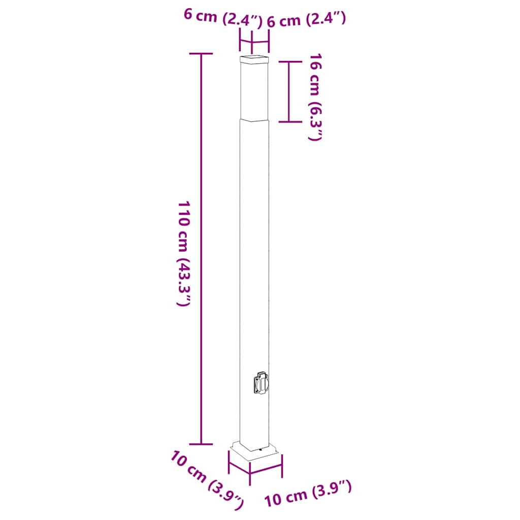3 db kültéri lámpa konnektorral 110 cm rozsdamentes acél IP44